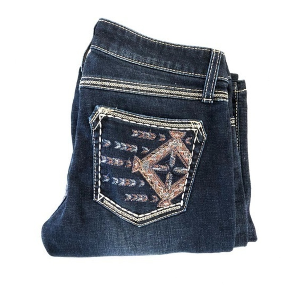 Wrangler Women's Dark Blue Jeans with Embroidered Pocket